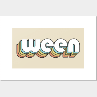 Ween Retro Rainbow Typography Faded Style Posters and Art